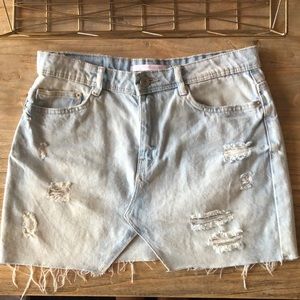 Zara Distressed Demin Skirt